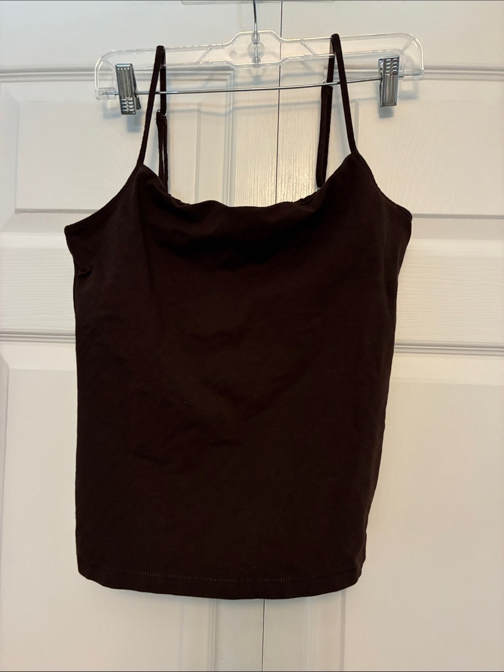J.Crew Stretch Cotton Shelf-Bra Tank Top Chocolate Brown Summer 2026 L